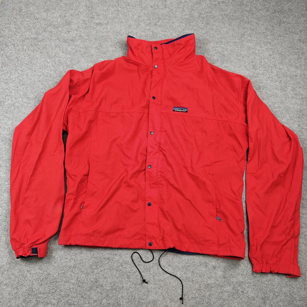 Vintage Patagonia Jacket Mens XL Red Windbreaker Lined Hooded Full Zip Pockets